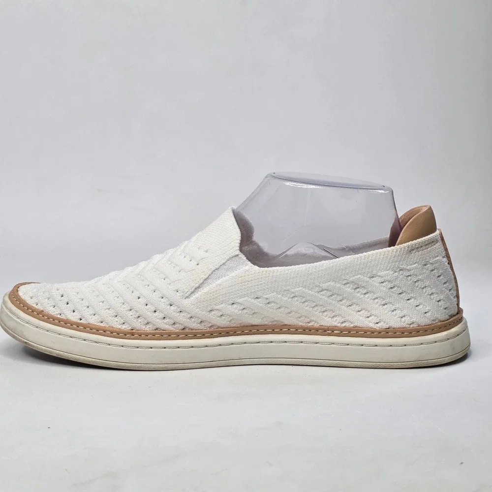 UGG Sammy Chevron Sneakers Women's 9 White Knit Slip-On Casual Breathable Shoes